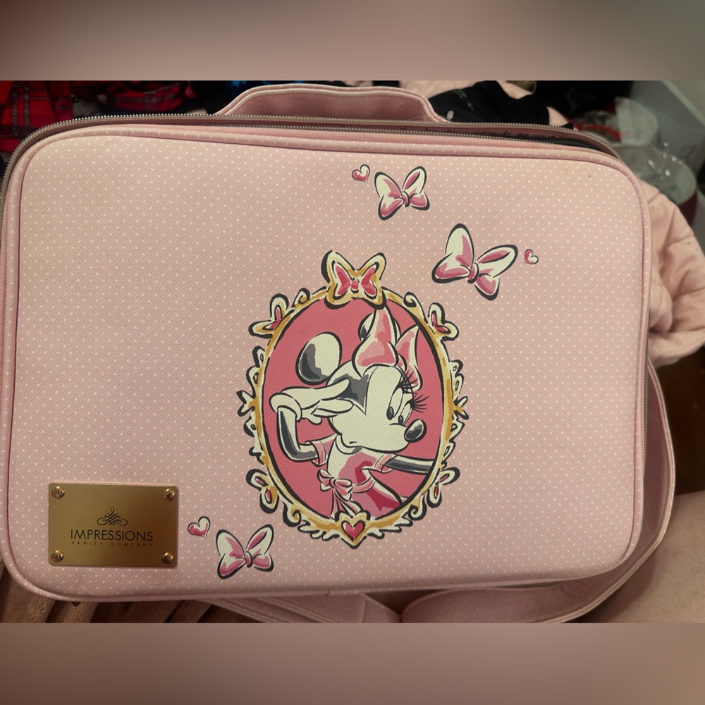 Disney Minnie Mouse Makeup Carry Case with Dividers Impressions Vanity